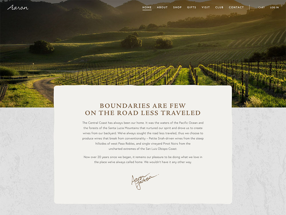 Aaron Wines website